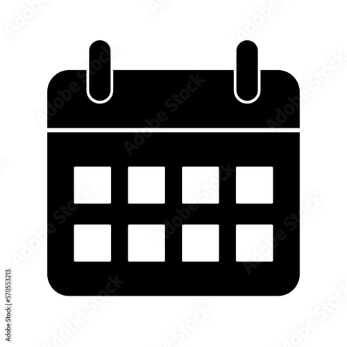 Simple calendar silhouette icon. Schedule. Plan. Vector.