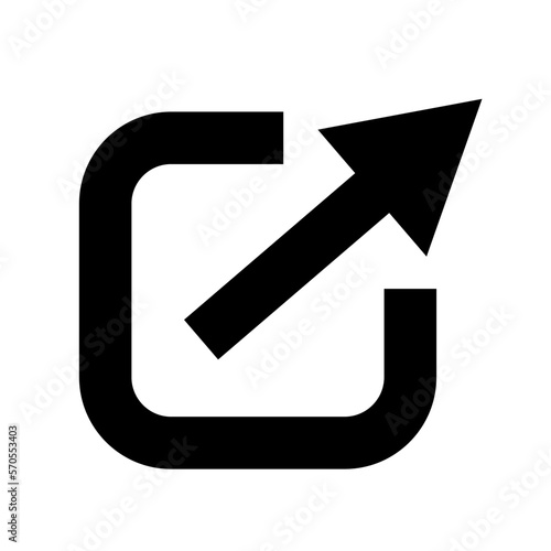 External link silhouette icon. Vector.