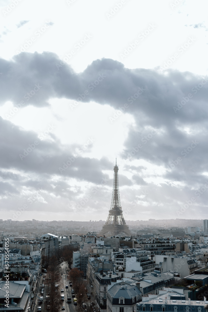 View of the Paris skyline with the Eiffel Tower