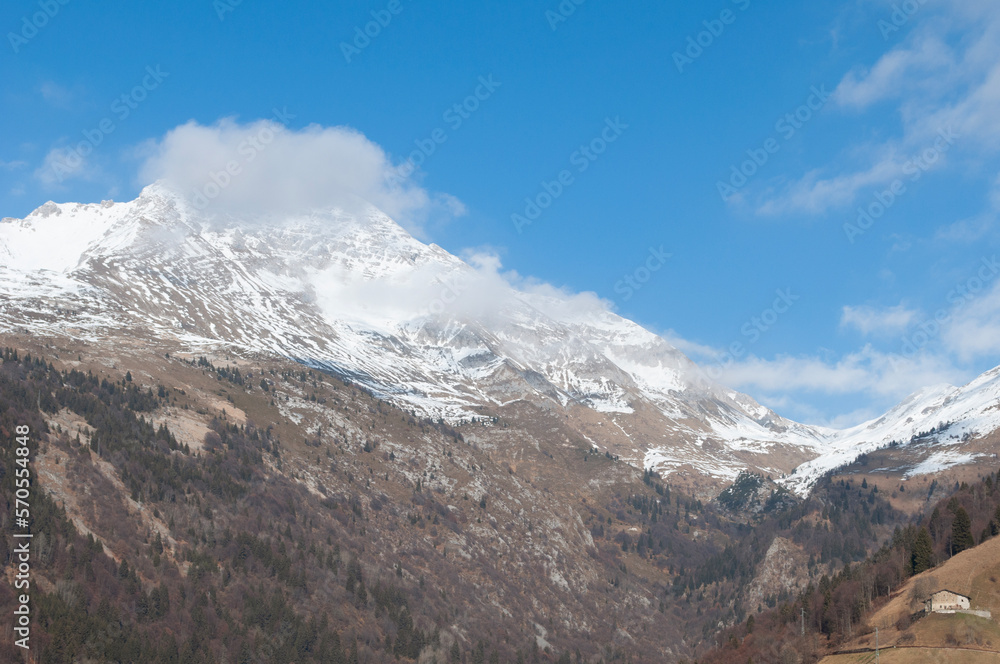 Mount Arera Landscape in The Italian Alps during Winter