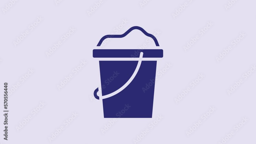 Blue Sand in bucket icon isolated on purple background. Plastic kid toy. Summer icon. 4K Video motion graphic animation Blue Sand in bucket icon isolated on purple background. Plastic kid toy. Summer icon. 4K Video motion graphic animation