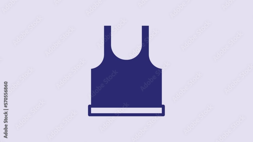 Blue Sleeveless T-shirt icon isolated on purple background. 4K Video motion graphic animation Blue Sleeveless T-shirt icon isolated on purple background. 4K Video motion graphic animation