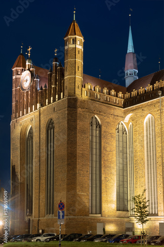 Basilica of St. Mary at night. Gdansk, Poland © fotomaster