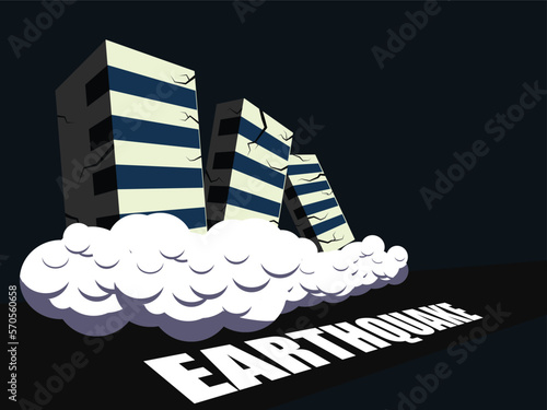 Buildings destroyed by earthquake vector