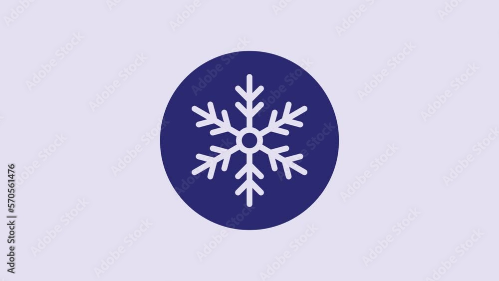 Blue Snowflake icon isolated on purple background. Merry Christmas and Happy New Year. 4K Video motion graphic animation Blue Snowflake icon isolated on purple background. Merry Christmas and Happy New Year. 4K Video motion graphic animation