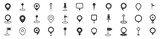 Set of location pin icons. Map pointers. Map markers. Vector illustration.