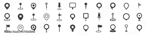 Fotografie, Tablou Set of location pin icons