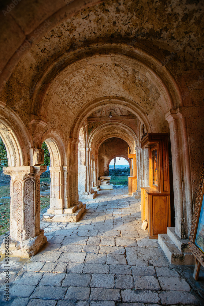 Arched corridor at Khobi Convent, Georgia