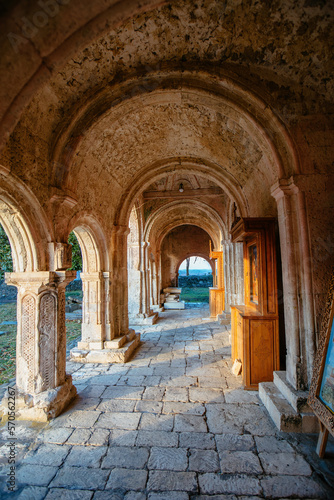 Arched corridor at Khobi Convent, Georgia © Mulderphoto