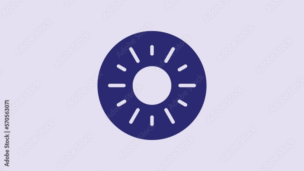 Blue Sun icon isolated on purple background. 4K Video motion graphic animation Blue Sun icon isolated on purple background. 4K Video motion graphic animation