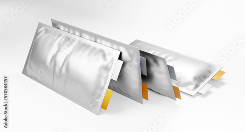 Show the dangers of battery degradation with this 3D render of swollen lithium cells pouches.