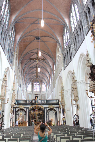 Inside of "Church of Our Lady" in Bruges, Belgium © HanzoPhoto