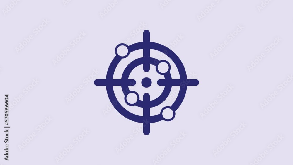 Blue Target sport icon isolated on purple background. Clean target with numbers for shooting range or shooting. 4K Video motion graphic animation Blue Target sport icon isolated on purple background. Clean target with numbers for shooting range or shooting. 4K Video motion graphic animation