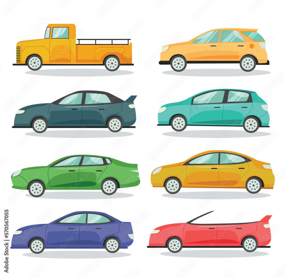 car vehicles transport in flat style vector illustration