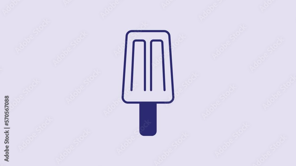 Blue Ice cream icon isolated on purple background. Sweet symbol. 4K Video motion graphic animation Blue Ice cream icon isolated on purple background. Sweet symbol. 4K Video motion graphic animation