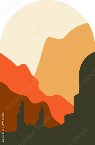 Mountain Wall Art Vector