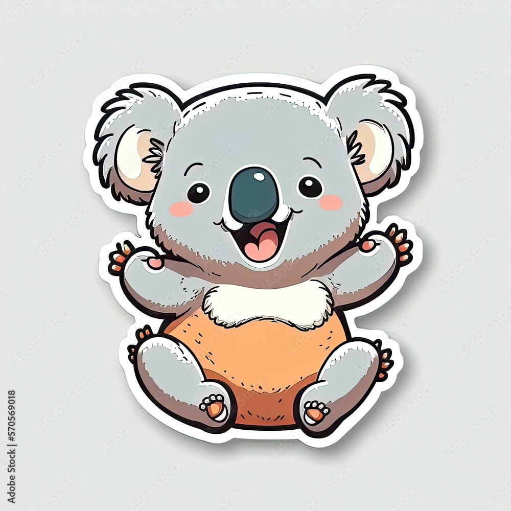 isolated koala mascot sticker a must have for nature lovers with generative ai isolated koala mascot sticker a must have for nature lovers with generative ai