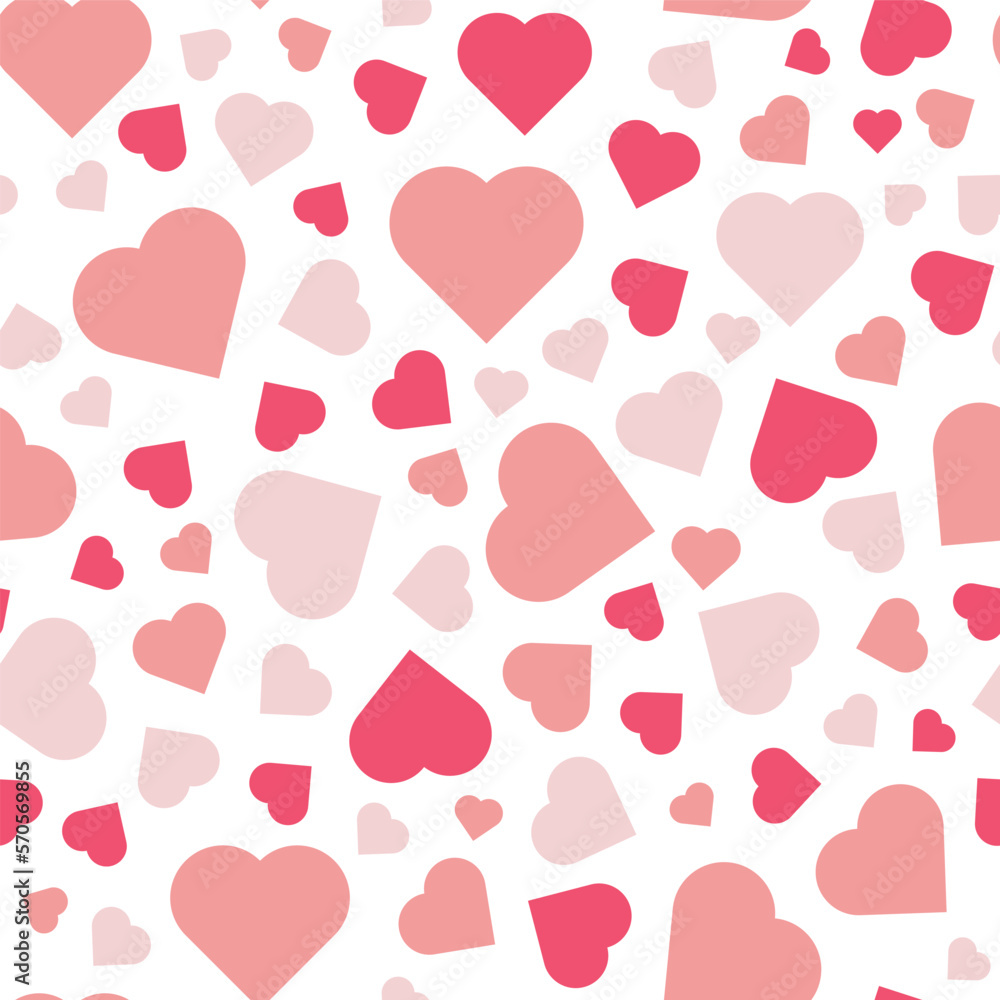 Pink Valentine Hearts Texture Vector Repeat Pattern Background