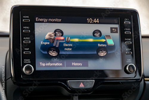 Hybrid car energy flow display photo