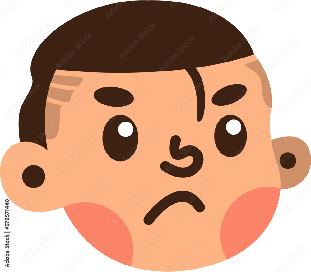 Fototapeta premium Children Head Avatar Vector