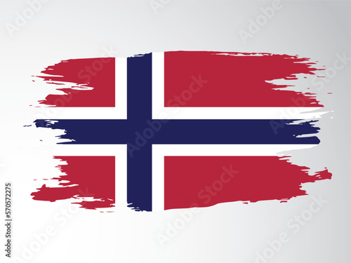 Vector flag of Norway drawn with a brush