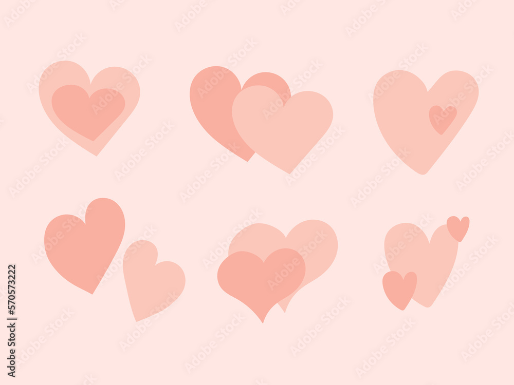 vector hand drawn hearts collection