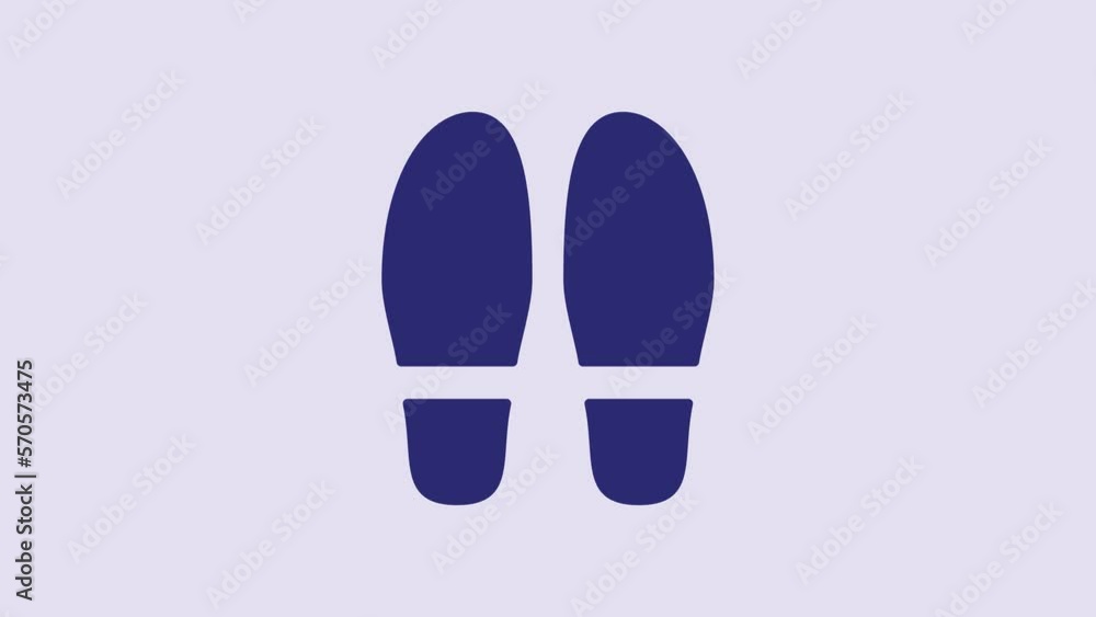 Blue Footsteps icon isolated on purple background. Detective is investigating. To follow in the footsteps. 4K Video motion graphic animation Blue Footsteps icon isolated on purple background. Detective is investigating. To follow in the footsteps. 4K Video motion graphic animation