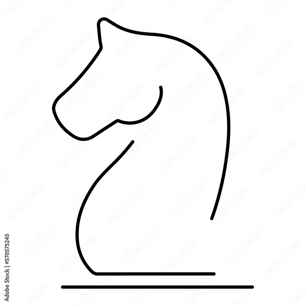 rook horse icon on white background, vector illustration.