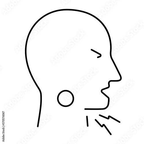 sore throat icon isolated on white background, vector illustration.