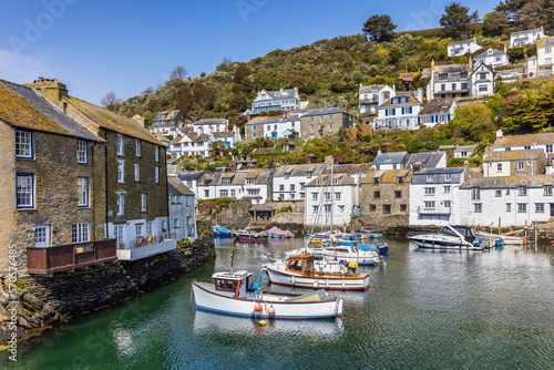 Boats in the harbour at Polperro, a charming and picturesque fishing village in south east Cornwall.  It is a truly delightful place to visit. photo