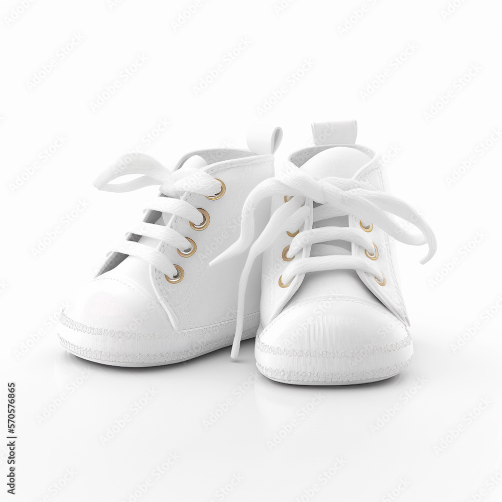 Cute and Cozy: White Blank Baby Sneaker Shoes for Adorable Mockups (AI Generated Cute and Cozy: White Blank Baby Sneaker Shoes for Adorable Mockups (AI Generated