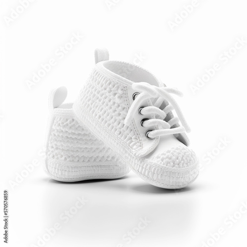 Step Up Your Mockup Game with White Blank Baby Sneaker Shoes (AI Generated)