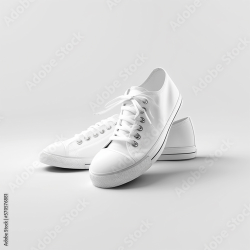 White Canvas Shoes Template for Design Mockup - AI Generated