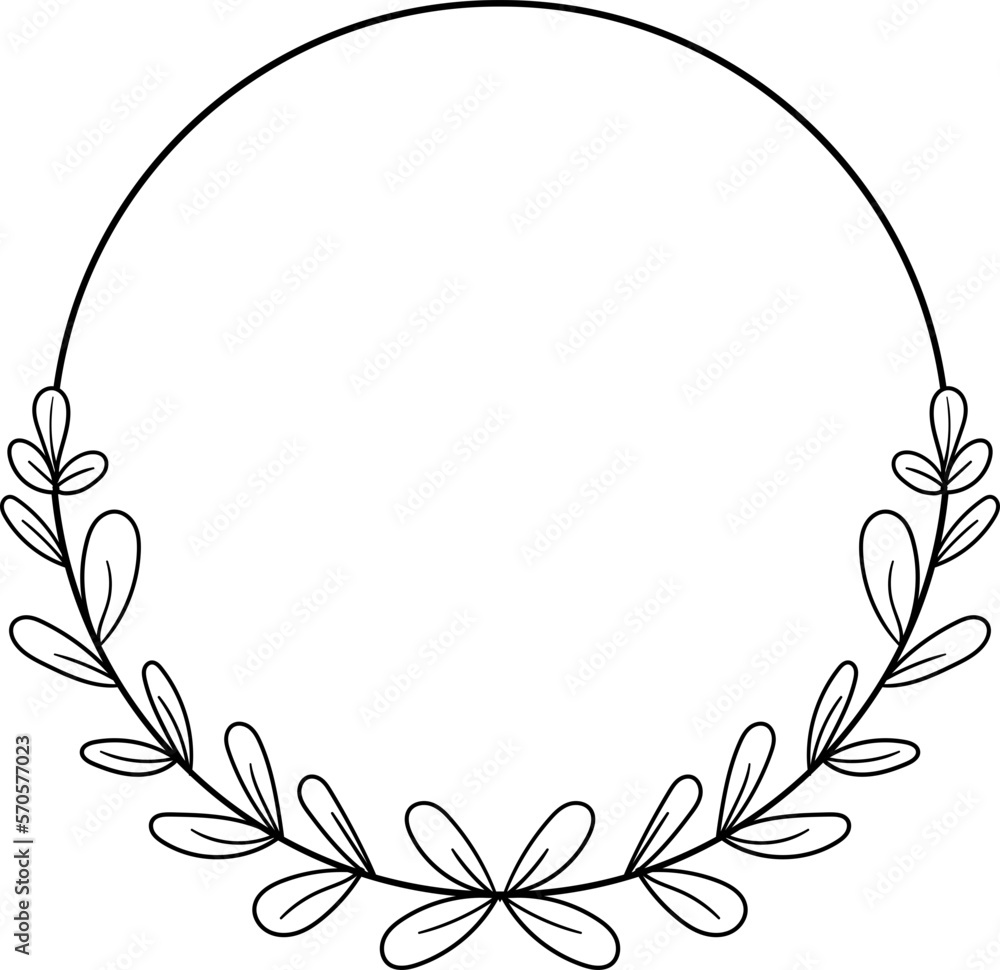 Leaf Circle Frame Vector Leaf Circle Frame Vector