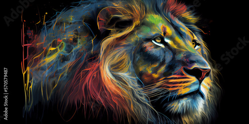 close up lion art