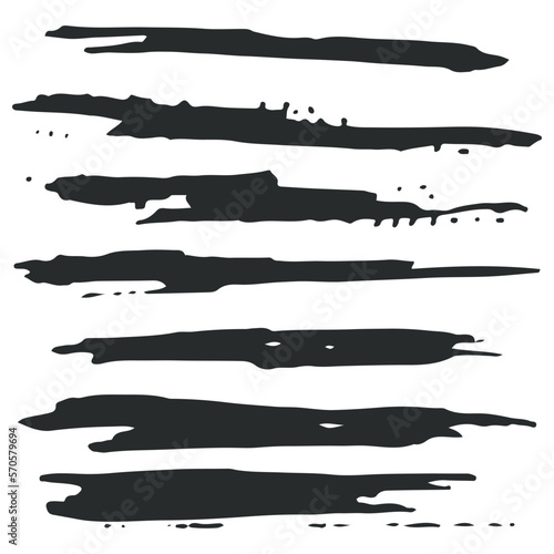 Grunge brushes vector set isolated on a white background.