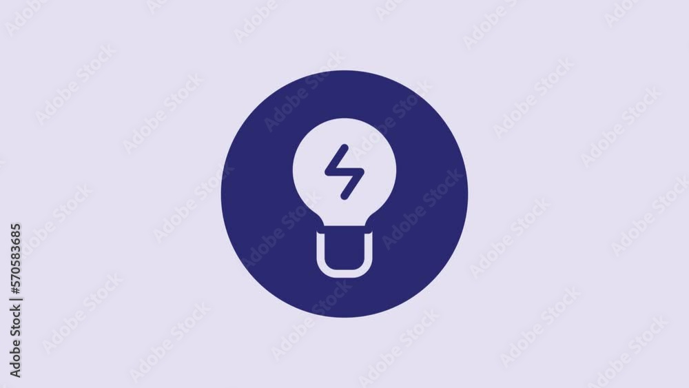 Blue Light bulb with concept of idea icon isolated on purple background. Energy and idea symbol. Inspiration concept. 4K Video motion graphic animation Blue Light bulb with concept of idea icon isolated on purple background. Energy and idea symbol. Inspiration concept. 4K Video motion graphic animation