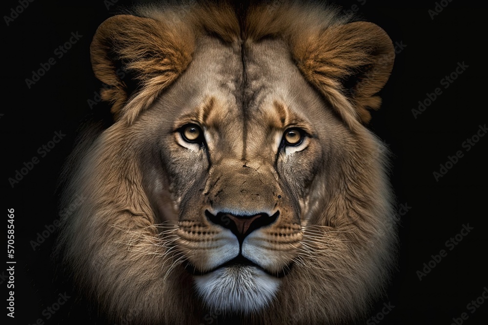 Lion Stock Photo, Wildlife Photography, Generative Ai