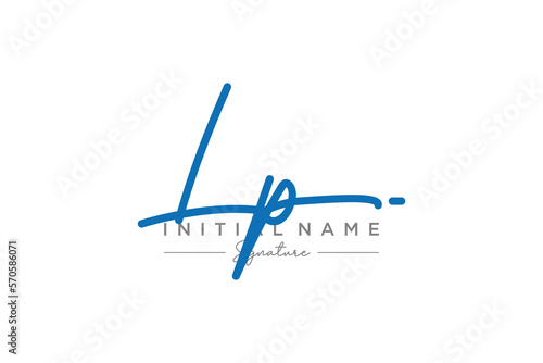 Initial LP signature logo template vector. Hand drawn Calligraphy lettering Vector illustration.