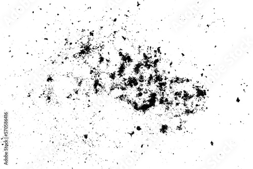 Dust Particles on a black background. Explosion Debris.