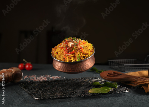 Photography indian meat biryani, Spicy mutton biryani food photography
