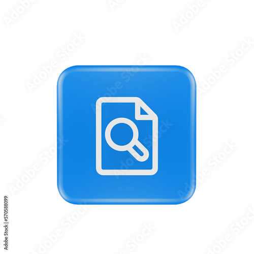 3D Render file search Icon For Web Mobile App Social Media Promotion
