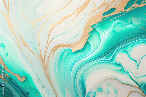 Abstract fluid art painting with alcohol ink technique, luxury background. Generative AI