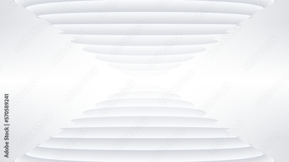 Obraz premium Abstract white background with 3d lines pattern, minimal white gray striped background