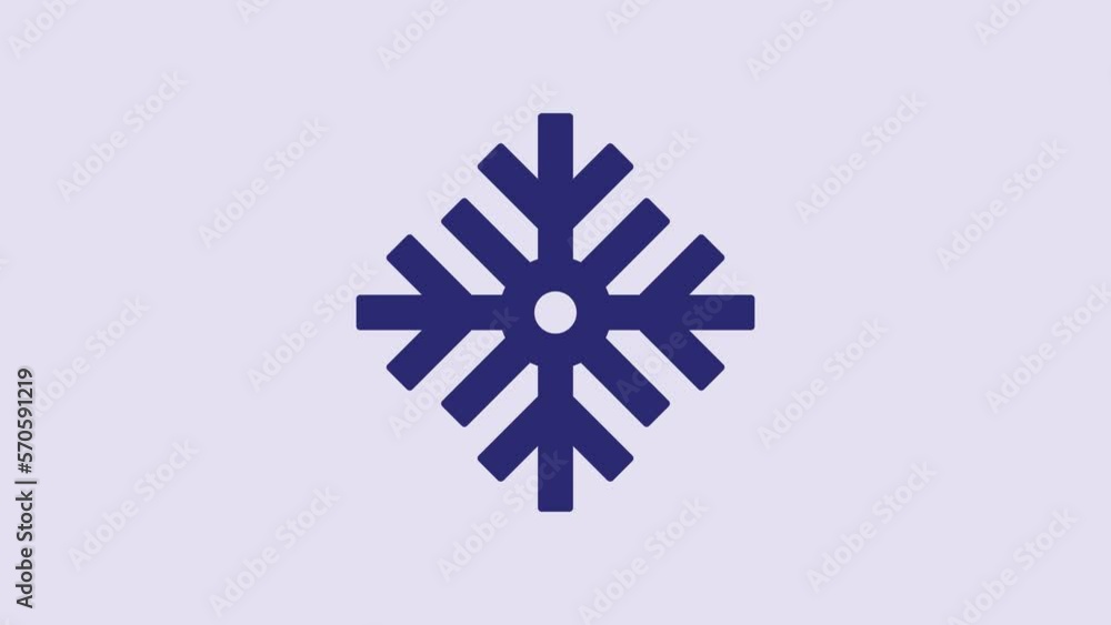 Blue Snowflake icon isolated on purple background. Merry Christmas and Happy New Year. 4K Video motion graphic animation Blue Snowflake icon isolated on purple background. Merry Christmas and Happy New Year. 4K Video motion graphic animation