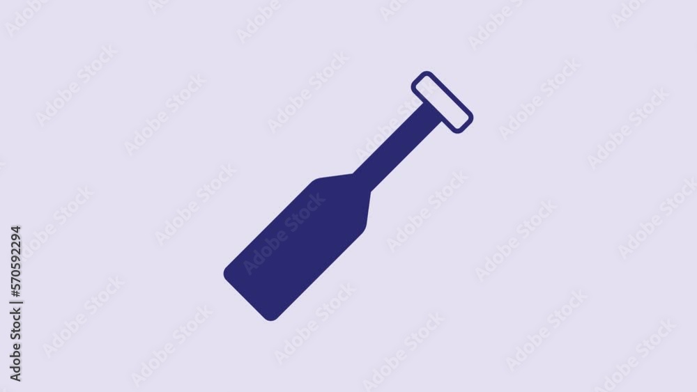 Blue Paddle icon isolated on purple background. Paddle boat oars. 4K Video motion graphic animation Blue Paddle icon isolated on purple background. Paddle boat oars. 4K Video motion graphic animation