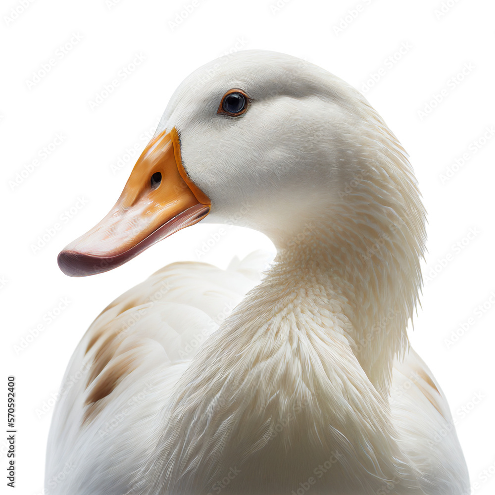 duck face shot isolated on transparent background cutout Stock