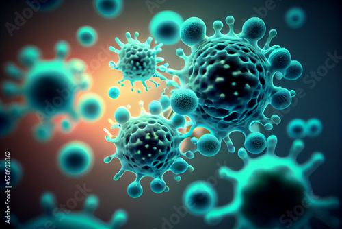 Hintergrund aus Viren und Zellen - Generative Ai