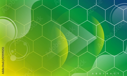 Abstract background with polygon shape design in green color design template