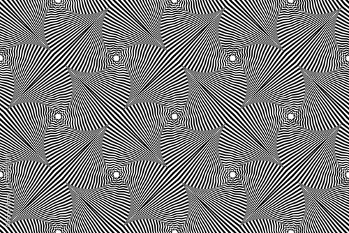 Abstract Seamless Op Art Pattern. Striped Lines Texture.